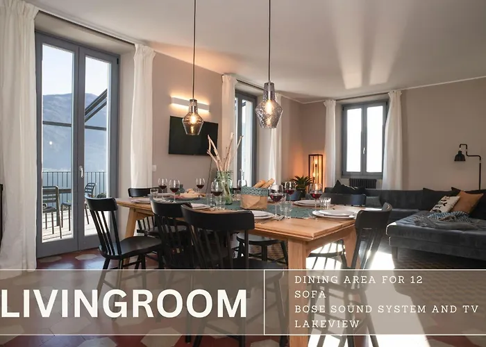 Al Castello - Pool - Direkte Seefront - 12 Gaeste - 4sz - 4 Baeder Дом отдыха Rezzonico