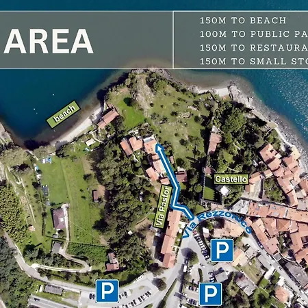 Al Castello - Pool - Direkte Seefront - 12 Gaeste - 4sz - 4 Baeder Vakantiehuis Rezzonico