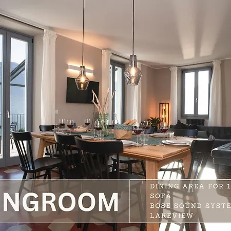 Al Castello - Pool - Direkte Seefront - 12 Gäste - 4sz - 4 Bäder Vakantiehuis Rezzonico